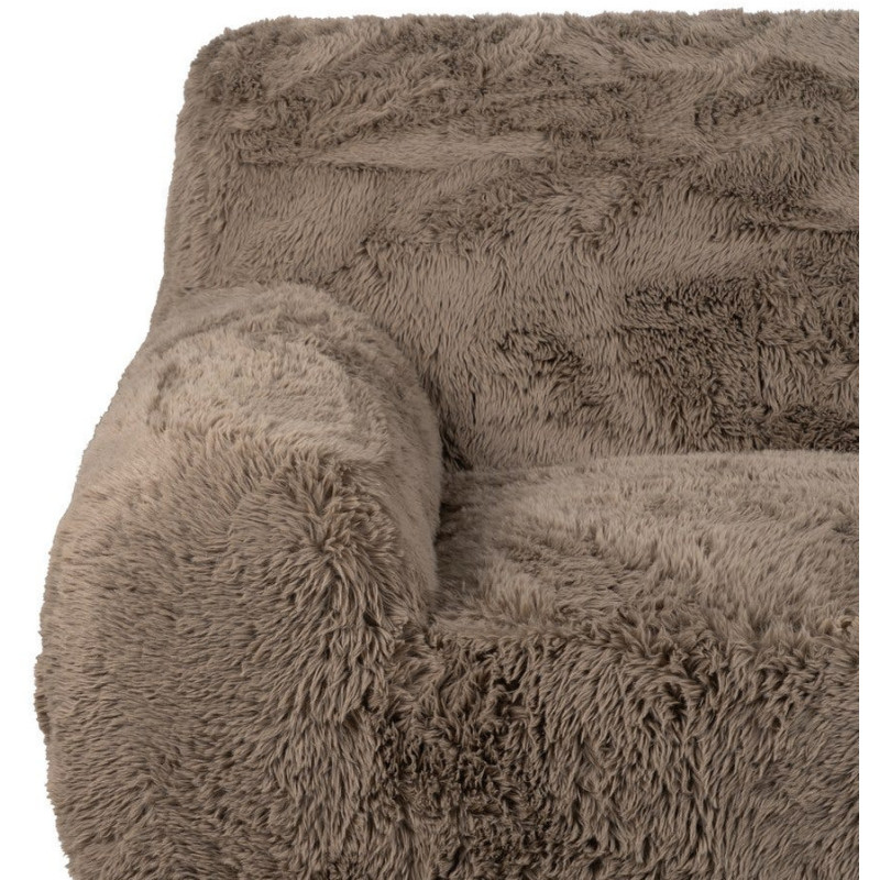 Canapé original Bouclette 3 places en Tissu Taupe Bouclé Bois MDF Unai - 6
