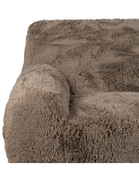 Canapé original Bouclette 3 places en Tissu Taupe Bouclé Bois MDF Unai - 6