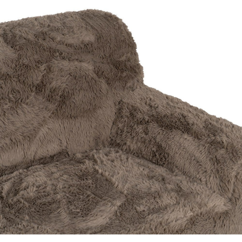 Canapé original Bouclette 3 places en Tissu Taupe Bouclé Bois MDF Unai - 8
