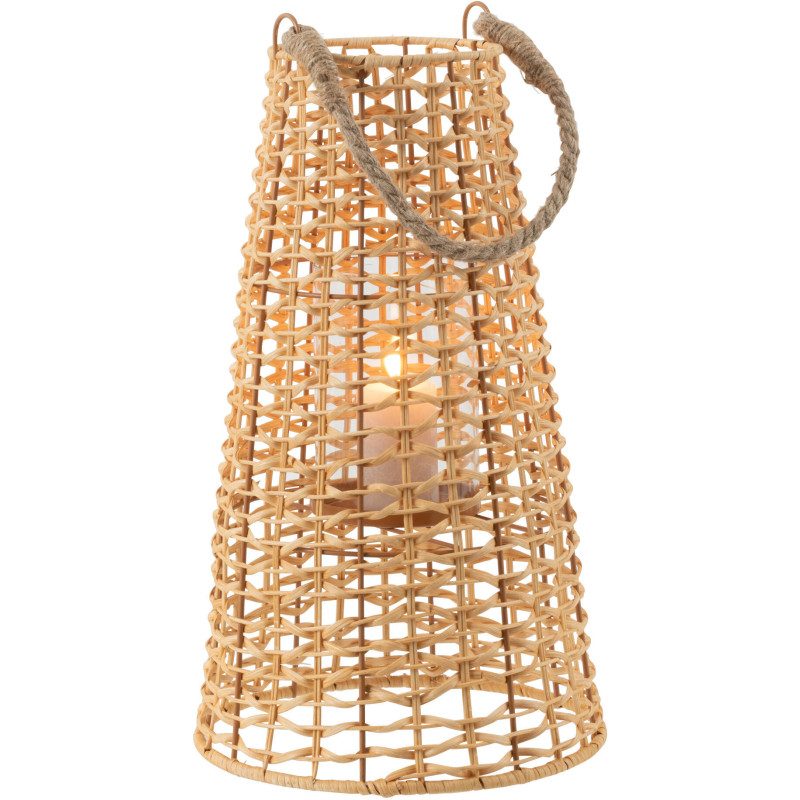 Lanterne photophore Conique Diamètre 25 cm en Rotin Naturel Anais - 3
