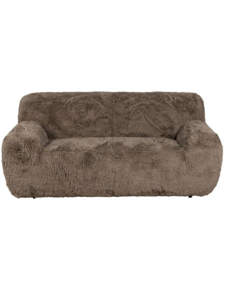 Canapé original Bouclette 2 places en Tissu Taupe Bouclé Bois MDF Unai - 3