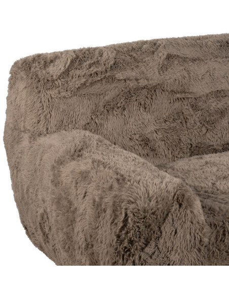 Canapé original Bouclette 2 places en Tissu Taupe Bouclé Bois MDF Unai - 5