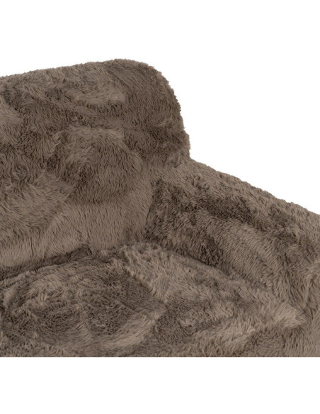 Canapé original Bouclette 2 places en Tissu Taupe Bouclé Bois MDF Unai - 8