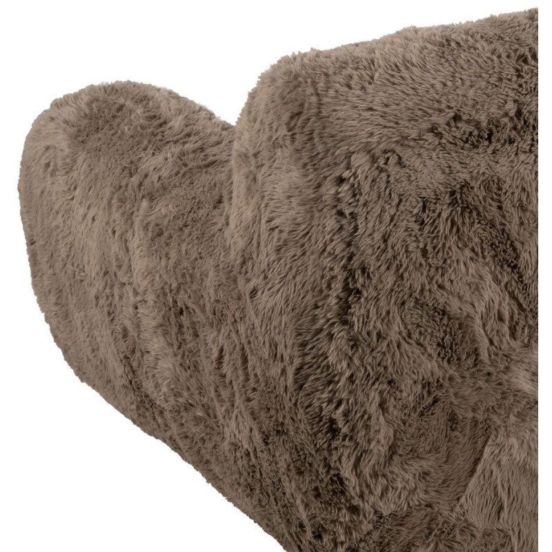Canapé original Bouclette 2 places en Tissu Taupe Bouclé Bois MDF Unai - 12