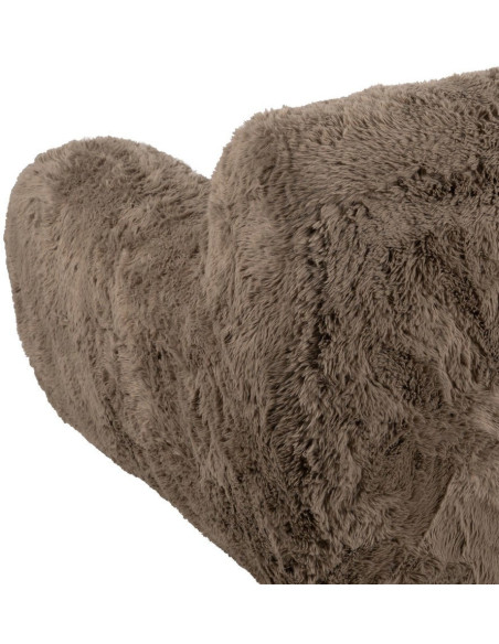 Canapé original Bouclette 2 places en Tissu Taupe Bouclé Bois MDF Unai - 12