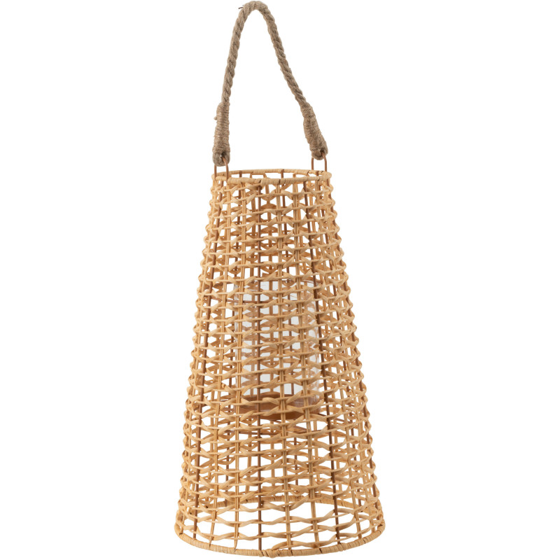 Lanterne photophore Conique Diamètre 25 cm en Rotin Naturel Anais - 5