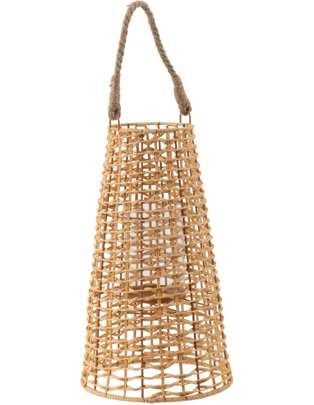 Lanterne photophore Conique Diamètre 25 cm en Rotin Naturel Anais - 5