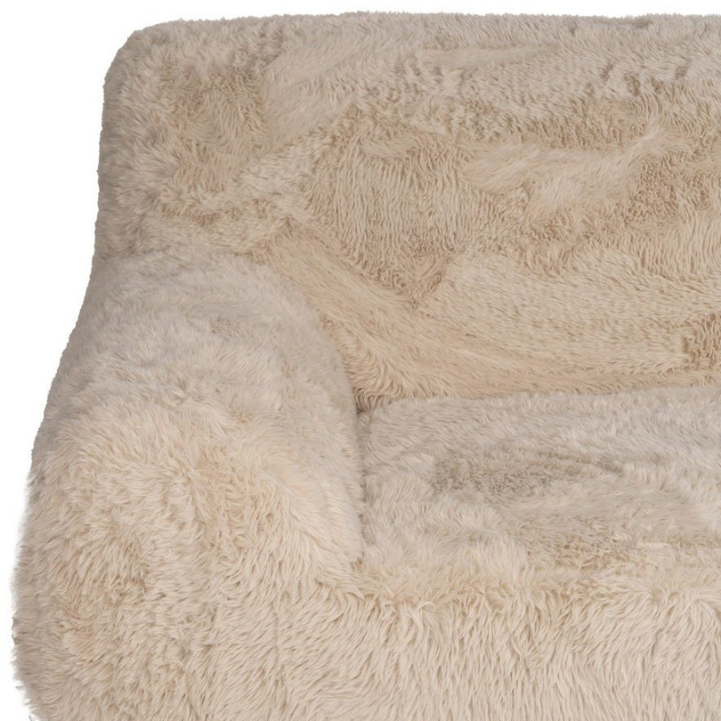 Canapé original Bouclette 2 places en Tissu Beige Bouclé Bois MDF Unai - 6