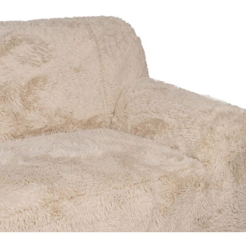 Canapé original Bouclette 2 places en Tissu Beige Bouclé Bois MDF Unai - 8