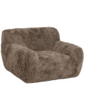 Fauteuil taupe foncé en tissu doux 124 x 107 x 79,5 cm Unai