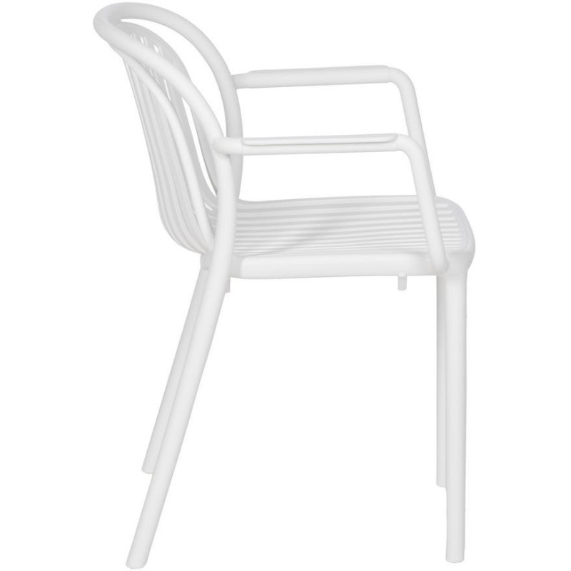Fauteuil de table extérieur moderne en Polypropylène Blanc Estia (Lot de 2) - 2