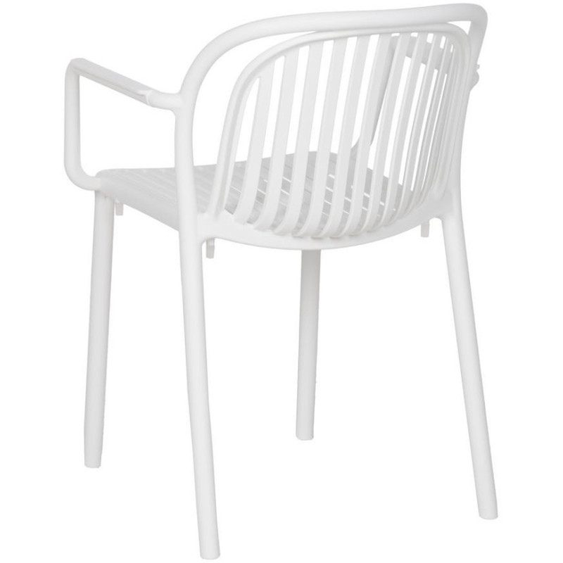 Fauteuil de table extérieur moderne en Polypropylène Blanc Estia (Lot de 2) - 3