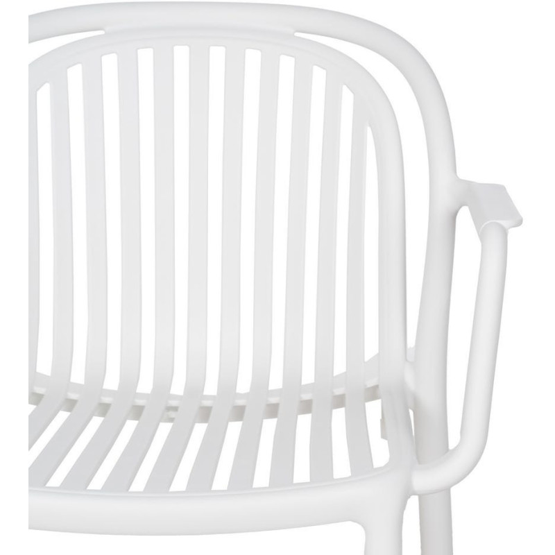 Fauteuil de table extérieur moderne en Polypropylène Blanc Estia (Lot de 2) - 4