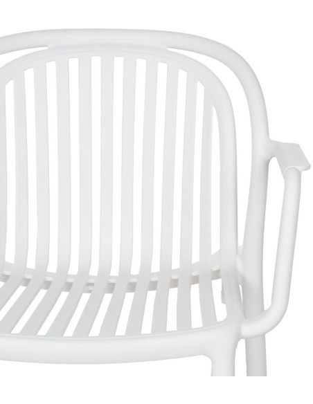 Fauteuil de table extérieur moderne en Polypropylène Blanc Estia (Lot de 2) - 4