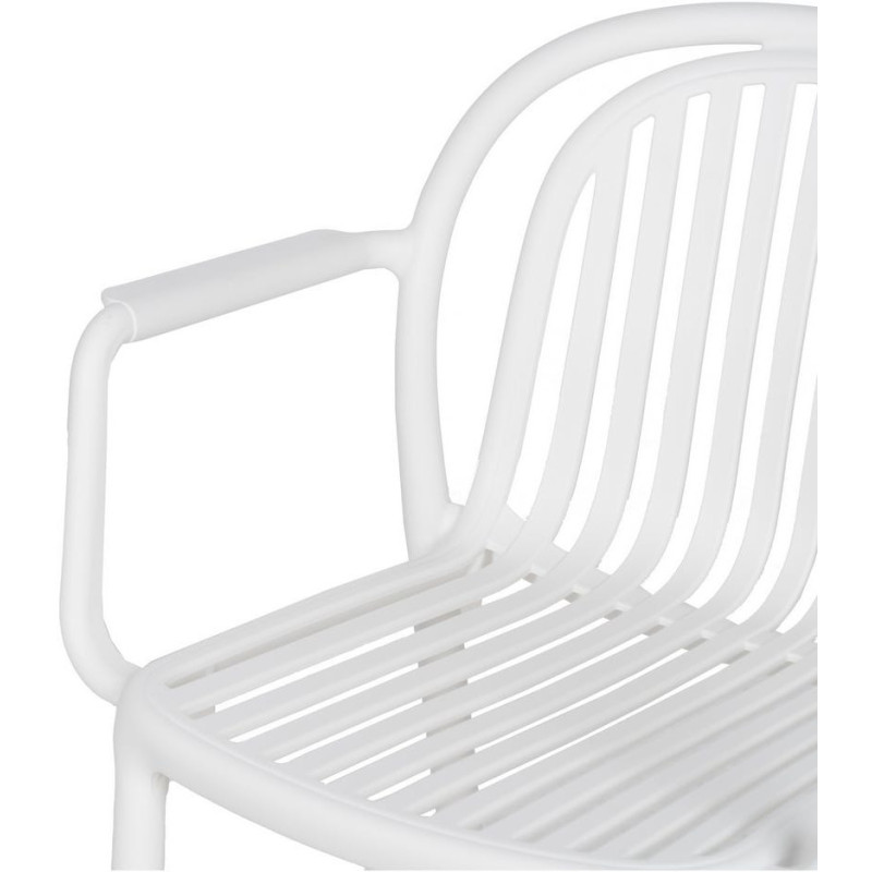 Fauteuil de table extérieur moderne en Polypropylène Blanc Estia (Lot de 2) - 5