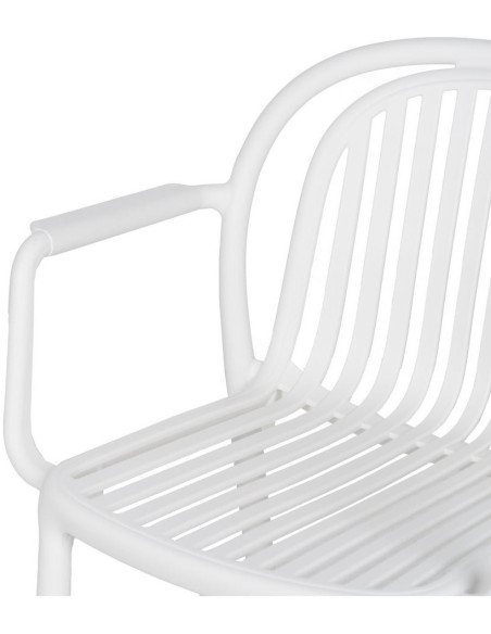 Fauteuil de table extérieur moderne en Polypropylène Blanc Estia (Lot de 2) - 5