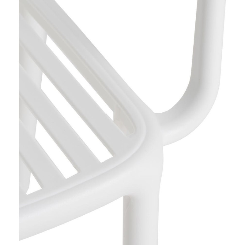 Fauteuil de table extérieur moderne en Polypropylène Blanc Estia (Lot de 2) - 7
