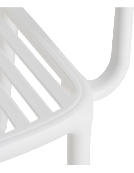 Fauteuil de table extérieur moderne en Polypropylène Blanc Estia (Lot de 2) - 7