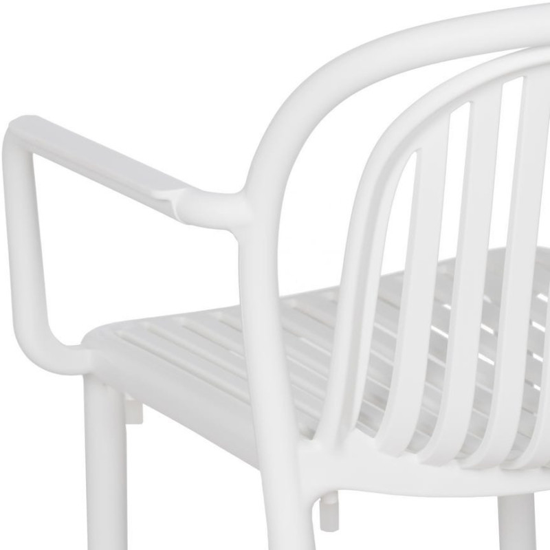 Fauteuil de table extérieur moderne en Polypropylène Blanc Estia (Lot de 2) - 9