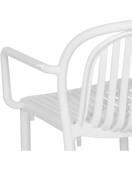 Fauteuil de table extérieur moderne en Polypropylène Blanc Estia (Lot de 2) - 9