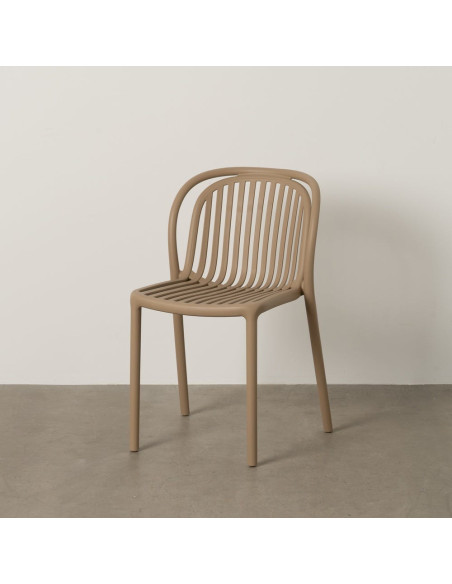 Chaise de jardin moderne en Polypropylène Beige Estia (Lot de 4) - 11