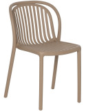 Chaise extérieure empilable polypropylène beige 51 x 57 x H78 cm Estia lot de 2