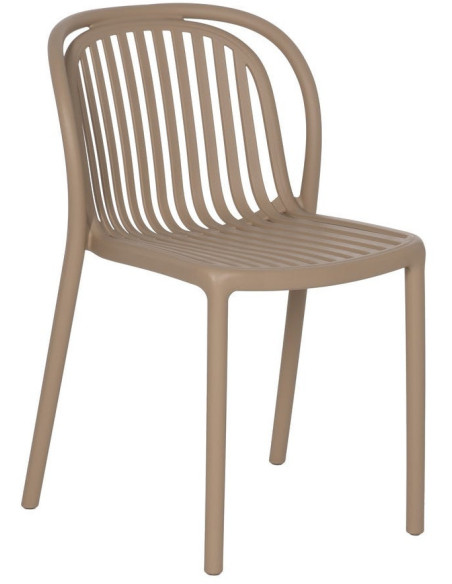 Chaise de jardin moderne en Polypropylène Beige Estia (Lot de 4) - 1