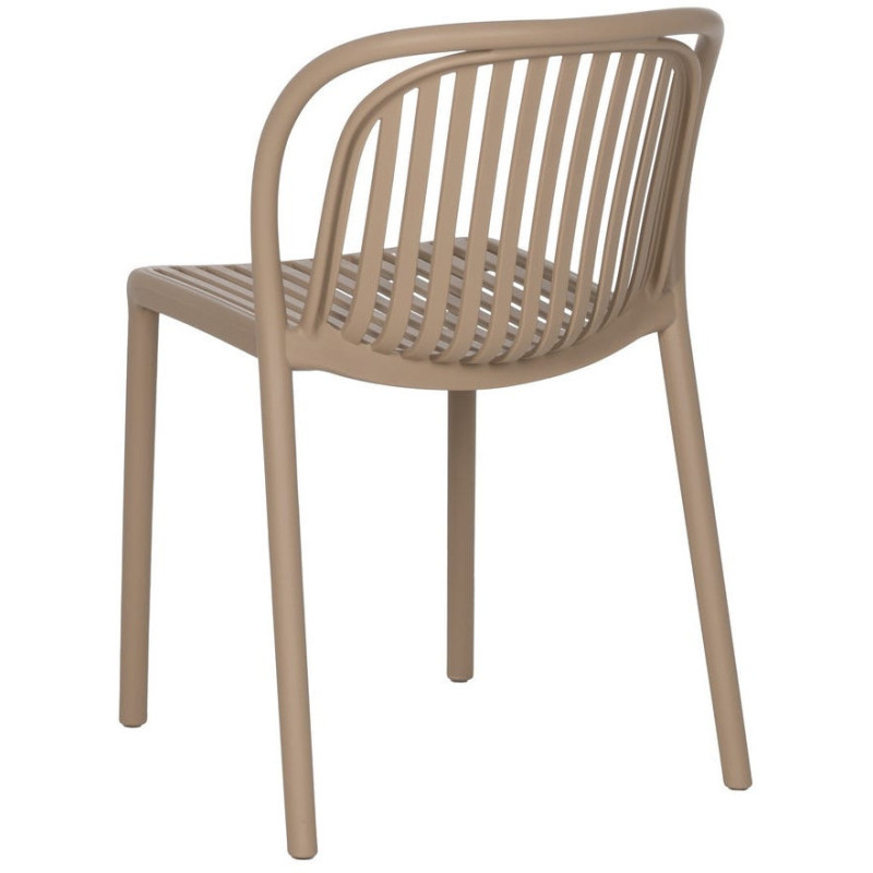 Chaise de jardin moderne en Polypropylène Beige Estia (Lot de 4) - 3