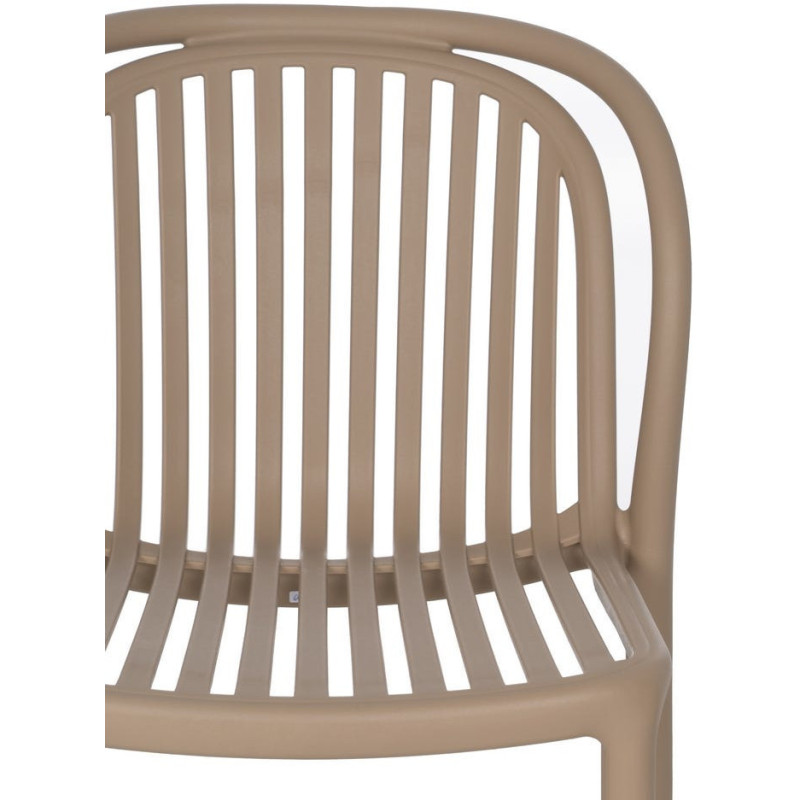 Chaise de jardin moderne en Polypropylène Beige Estia (Lot de 4) - 4