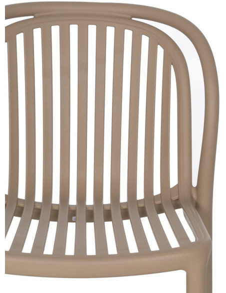 Chaise de jardin moderne en Polypropylène Beige Estia (Lot de 4) - 4