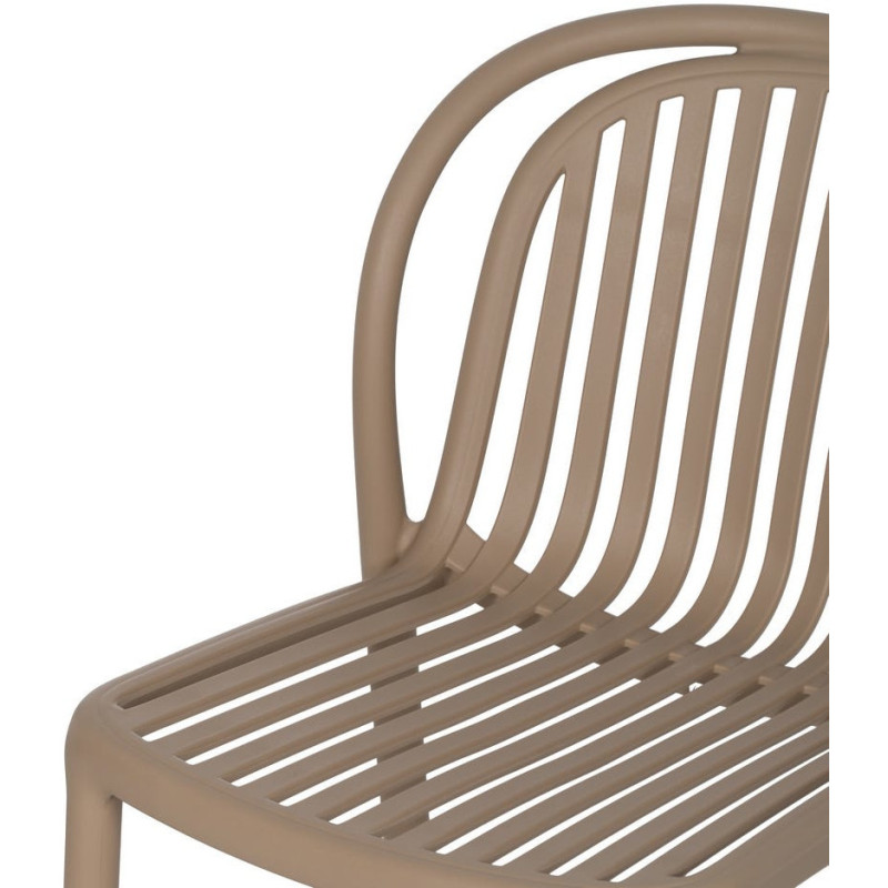 Chaise de jardin moderne en Polypropylène Beige Estia (Lot de 4) - 5
