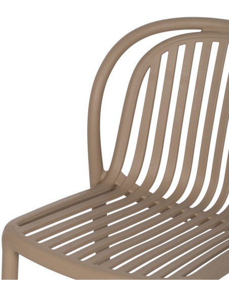 Chaise de jardin moderne en Polypropylène Beige Estia (Lot de 4) - 5
