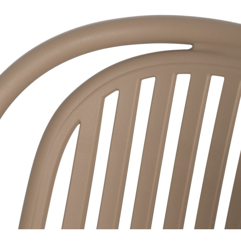 Chaise de jardin moderne en Polypropylène Beige Estia (Lot de 4) - 6