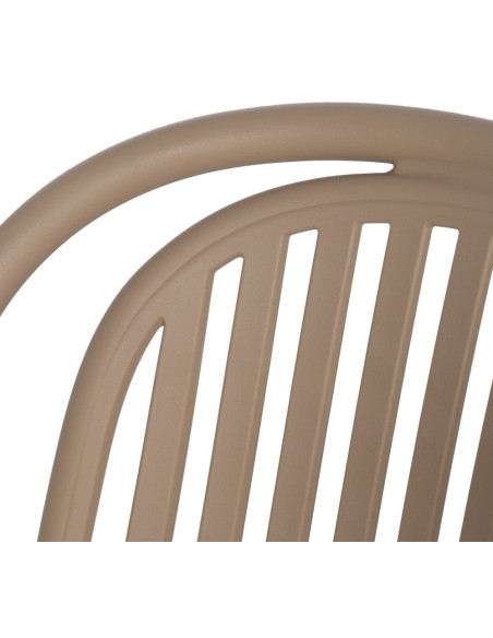 Chaise de jardin moderne en Polypropylène Beige Estia (Lot de 4) - 6