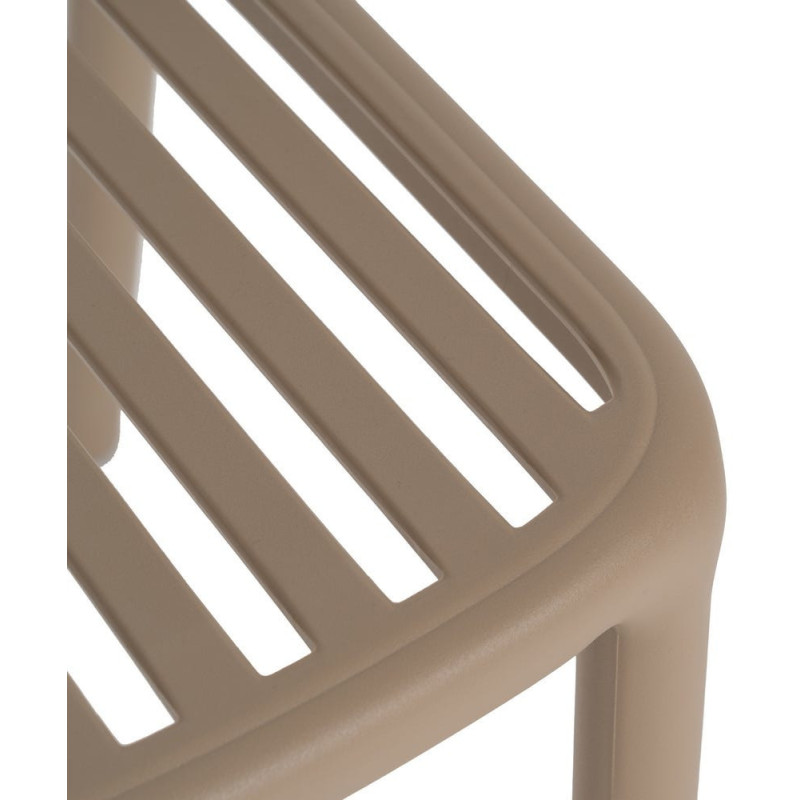 Chaise de jardin moderne en Polypropylène Beige Estia (Lot de 4) - 7