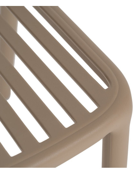 Chaise de jardin moderne en Polypropylène Beige Estia (Lot de 4) - 7