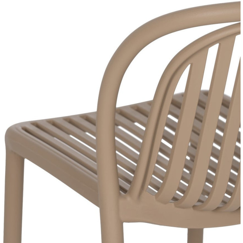 Chaise de jardin moderne en Polypropylène Beige Estia (Lot de 4) - 8