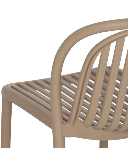 Chaise de jardin moderne en Polypropylène Beige Estia (Lot de 4) - 8