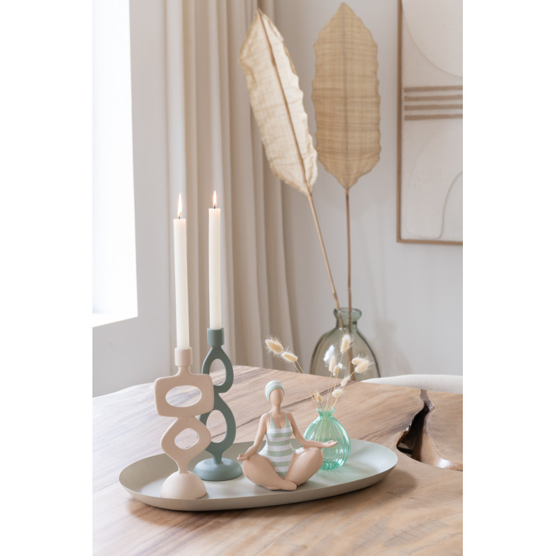 Bougeoir Original Anneaux Hauteur 26 cm en Métal Vert Aylo (Lot de 2) - 4