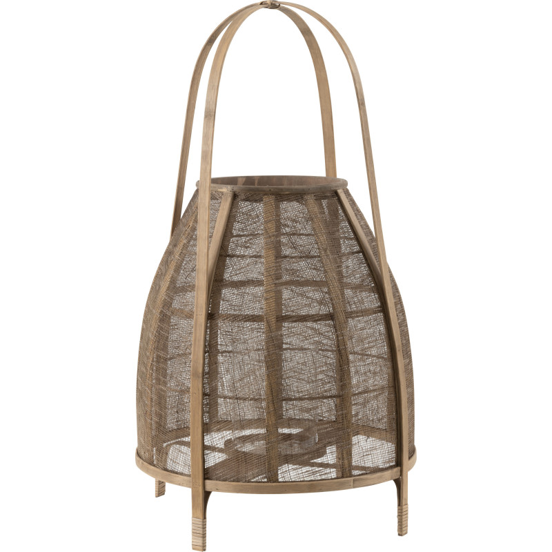 Lanterne photophore Ronde XXL Diamètre 38 cm en Bambou Naturel Hood - 1