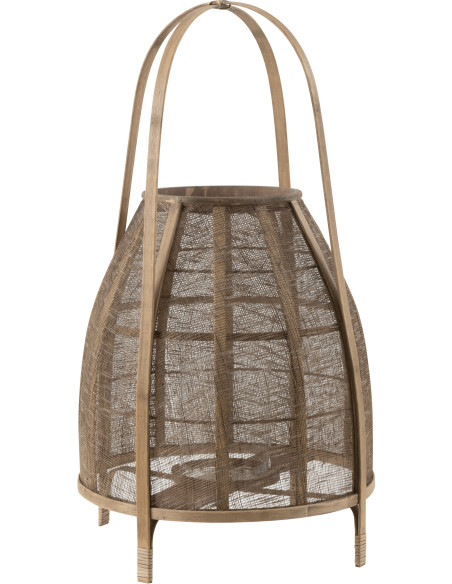 Lanterne photophore Ronde XXL Diamètre 38 cm en Bambou Naturel Hood - 1