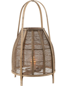 Lanterne photophore Ronde XXL Diamètre 38 cm en Bambou Naturel Hood - 1 2