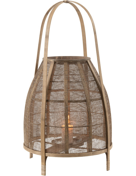 Lanterne photophore Ronde XXL Diamètre 38 cm en Bambou Naturel Hood - 2