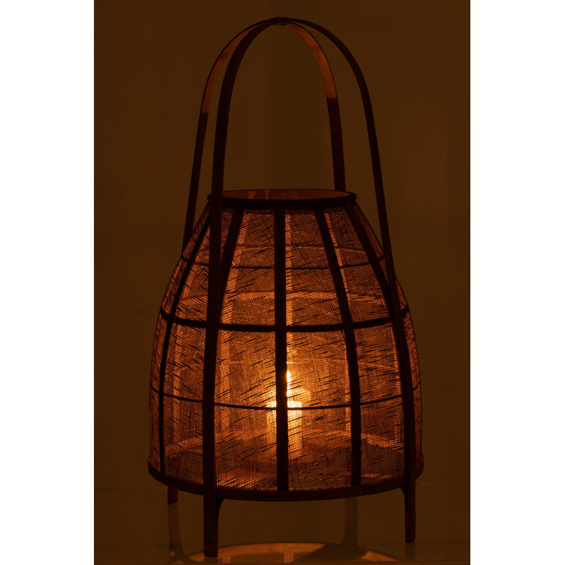 Lanterne photophore Ronde XXL Diamètre 38 cm en Bambou Naturel Hood - 3