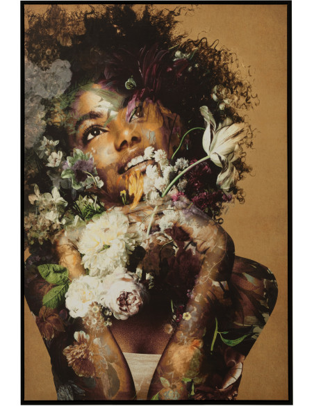 Toile imprimée et peinte XL Rectangulaire Femme avec fleurs Abbey 80x120 - 1