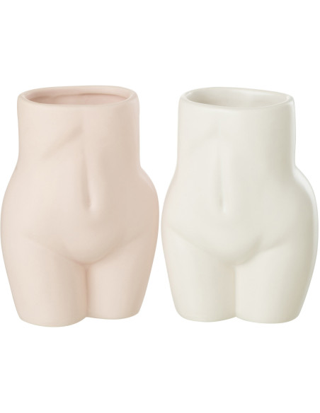 Cache-pot Hanches de femme en Dolomite Rose Hipsy - 4