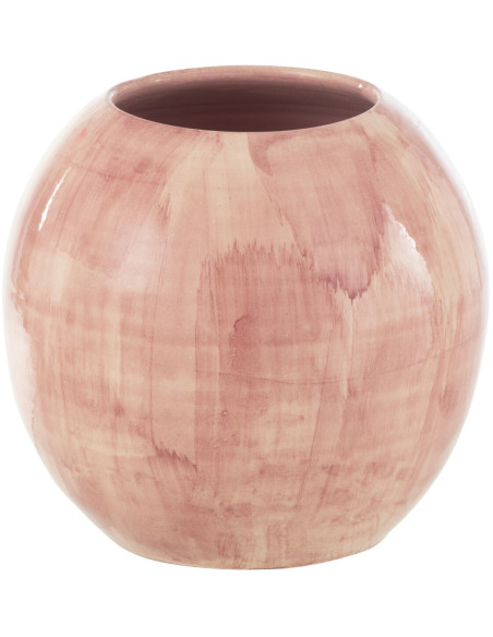 Cache-pot Rond Peint à la main Diamètre 24 cm en Céramique Rose Aliko - 1