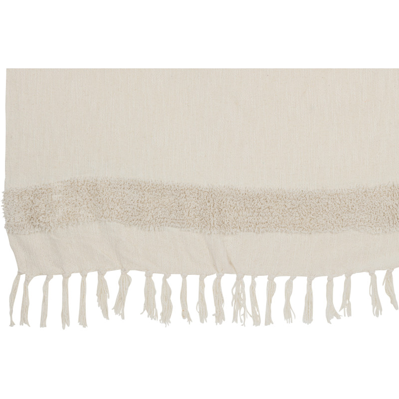 Plaid 130x180 en Coton Blanc Sequin Doré avec franges Motif losanges Zecchino - 3