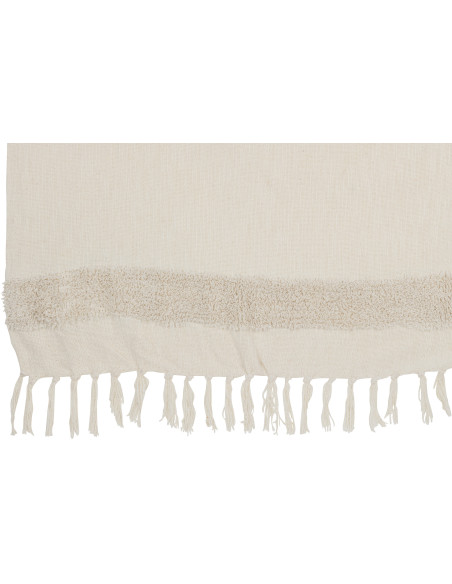 Plaid 130x180 en Coton Blanc Sequin Doré avec franges Motif losanges Zecchino - 3