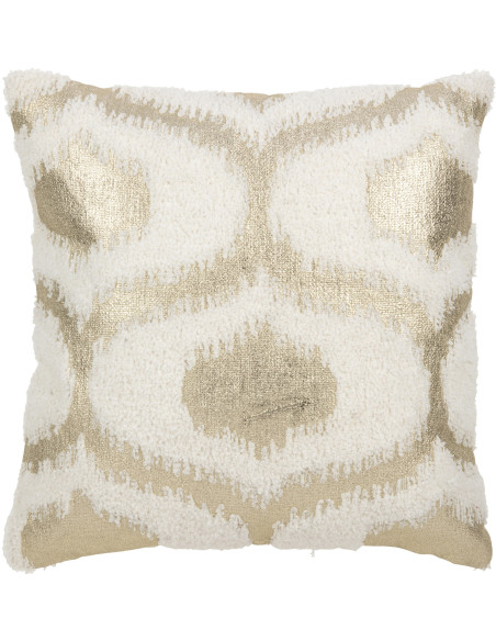 Coussin Carré 45x45 en Coton Blanc Blanc Motif abstrait Terroni - 1